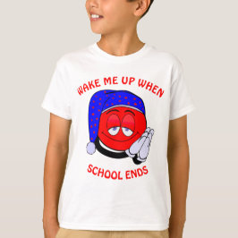 Camiseta Acordar-me quando a escola terminar emoji engraçad