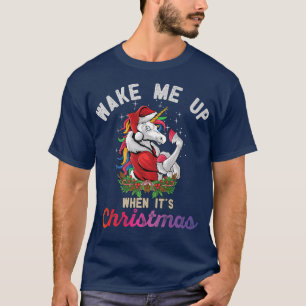 Camiseta Acordar-me quando for o Natal Engraçado, Unicórnio