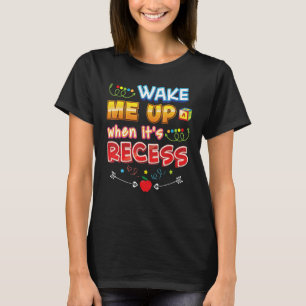 Camiseta Acordar-me quando voltar para o primeiro D escolar