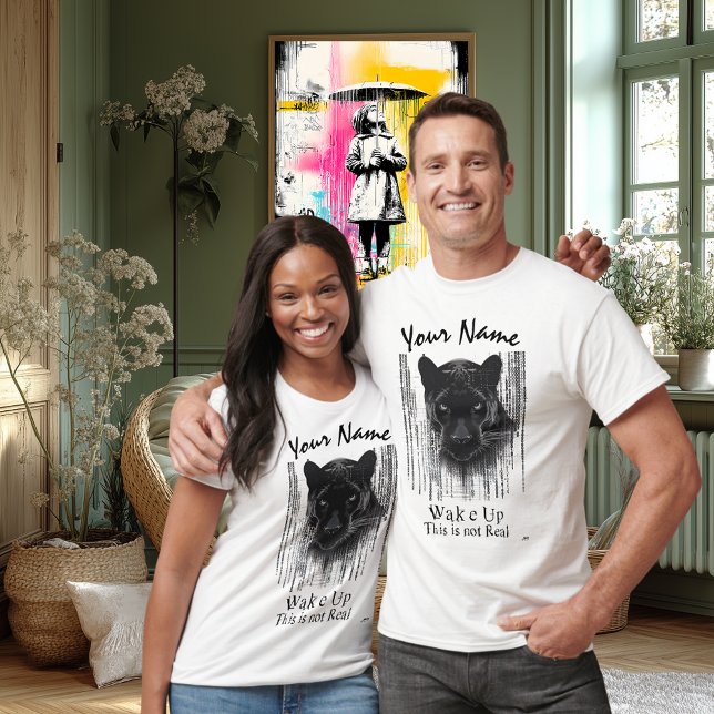 Camiseta Acordar para cima - Isto não é real | Cyberpunk Pa (Criador carregado)