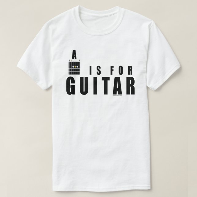 Camiseta Acorde de Violão A é para Guitarra (Frente do Design)