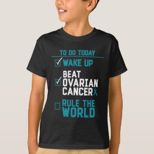 Camiseta Acorde Derrote o Câncer de Ovário Domine o Mundo