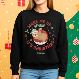 Camiseta Acorde-me Quando for Natal Sloth Engraçado