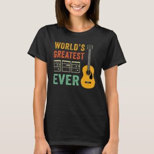 Camiseta Acorde retro do pai do jogador de violão de Mens