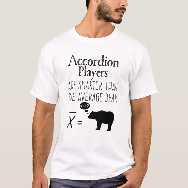 Camiseta Acordeão Engraçado - Urso Médio (Frente)