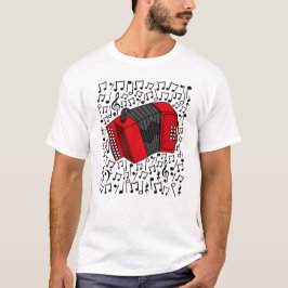 Camiseta Acordeão Musical Notes Acordionista Músico Folclór