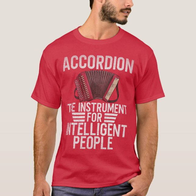 Camiseta Acordeão o Instrumento para Pessoas Inteligentes A (Frente)