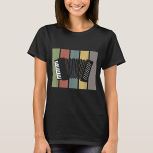Camiseta Acordeão-Retro Acordeão de Instrumentos Musicais