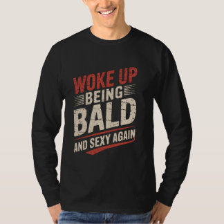 Camiseta Acordou Careca Engraçado Careca Homem Calvo