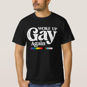 Camiseta Acordou Gay de Novo Apoie o Orgulho LGBT
