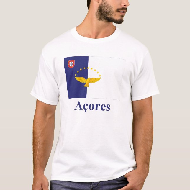 Camiseta Açores embandeiram com nome no português (Frente)