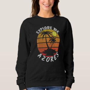 Camiseta Açores Portugal Ilha Praia Retro Vintage Pôr do so