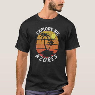 Camiseta Açores Portugal Ilha Retro Beach Vintage Sunset