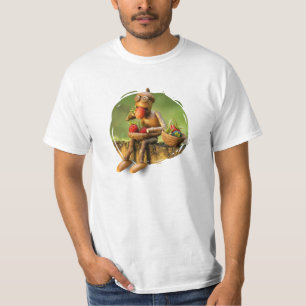 Camiseta Acorn elf comendo morangos na floresta