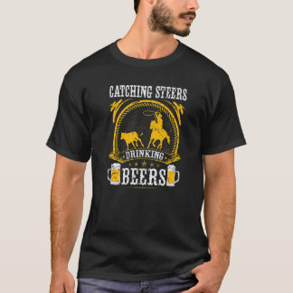 Camiseta Acorrendo Cavalos Em Laçada Bebendo Cervejas Ro