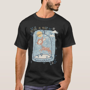 Camiseta Acredita Em Magia Fawn Bebê Roe Veado Neve Globe 