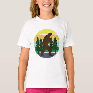 Camiseta Acredita no Sasquatch   Bigfoot Vintage Pôr do Sol
