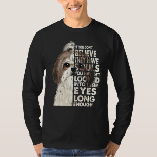 Camiseta Acredita Que Têm Almas Vintage Shih Tzu Face Dog
