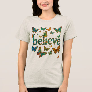 Camiseta Acredite Borboleta Onda Minimalista 