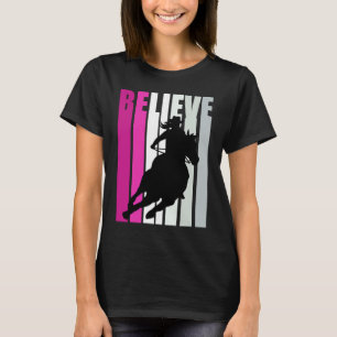 Camiseta Acredite Cowgirl Rosa Meninas Sulistas Cavalo Ocid