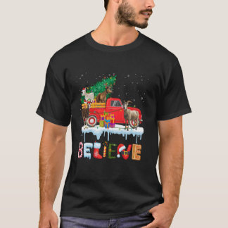 Camiseta Acredite em Caprinos Andando na Árvore de Natal de