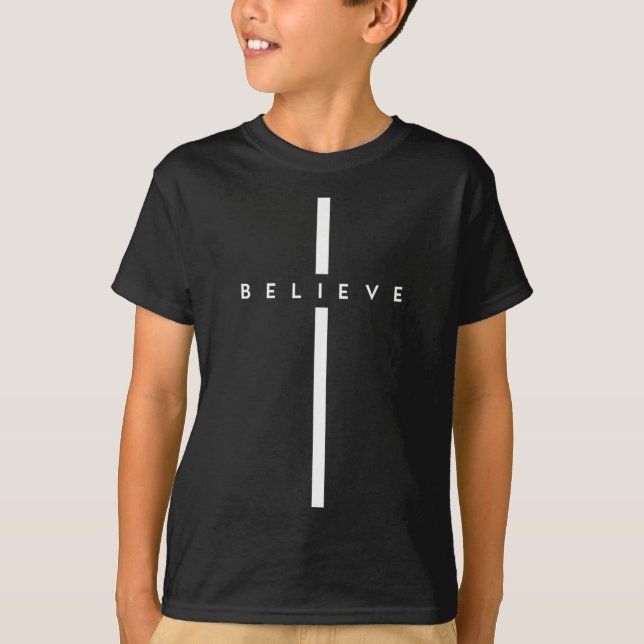 Camiseta Acredite em Deus, Jesus, religioso cristão Páscoa (Frente)
