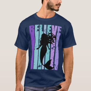 Camiseta Acredite em motivacional Sereia Mulher Mágica Meni