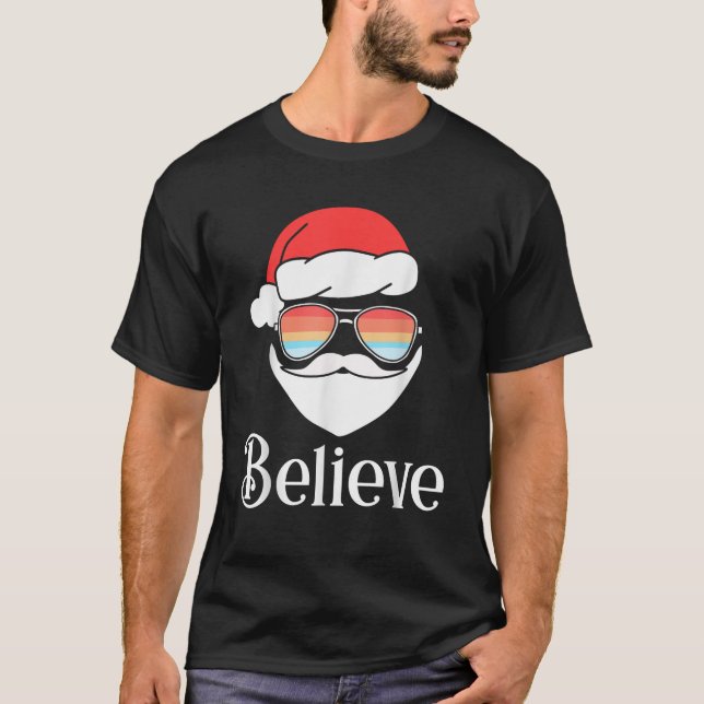 Camiseta Acredite em Papais noeis retrorreflectores encaran (Frente)