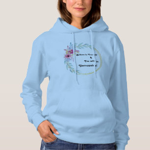Camiseta "Acredite Em Si Mesmo" Camisola Azul F!oral Com Ca