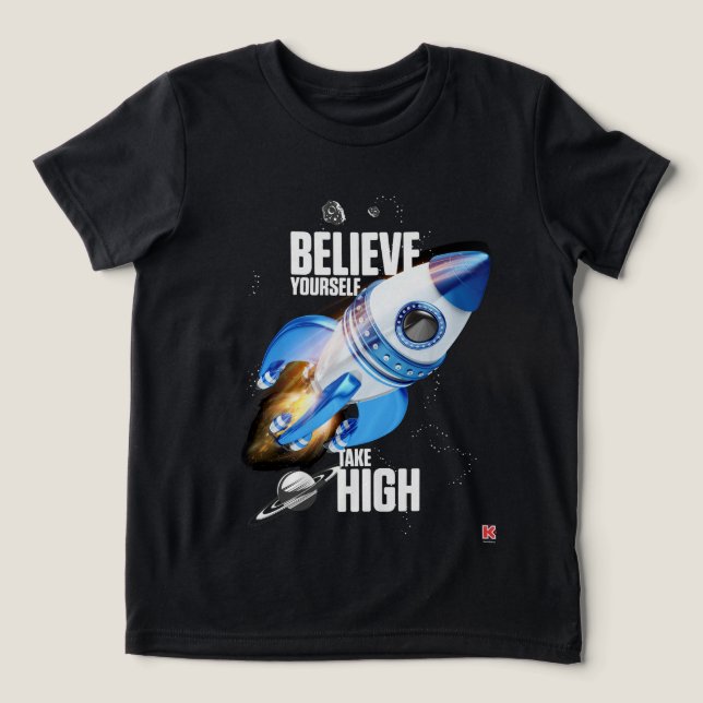 Camiseta Acredite em Si Mesmo, Suba Alto (Design frontal)
