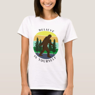 Camiseta Acredite em si mesmo Vintage Sunset Bigfoot