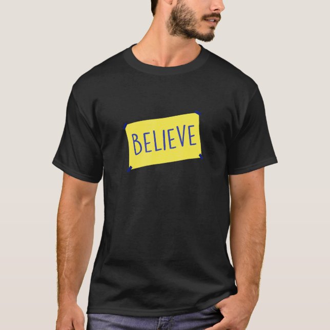 Camiseta Acredite Em Uma Citação Motivativa Inspiradora Par (Frente)