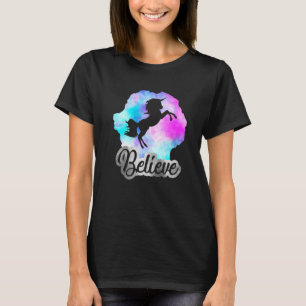Camiseta Acredite Em Unicorn Tie Dye Galaxy Unicorn Girls A