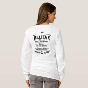 Camiseta Acredite Ganhe Tudo Citação Inspiradora Fé