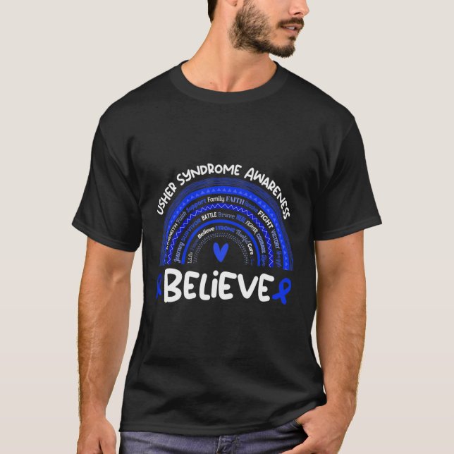 Camiseta Acredite Mês de Conscientização da Síndrome de Ush (Frente)