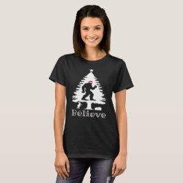 Camiseta Acredite na Árvore de Natal da Criptozoologia Bigf