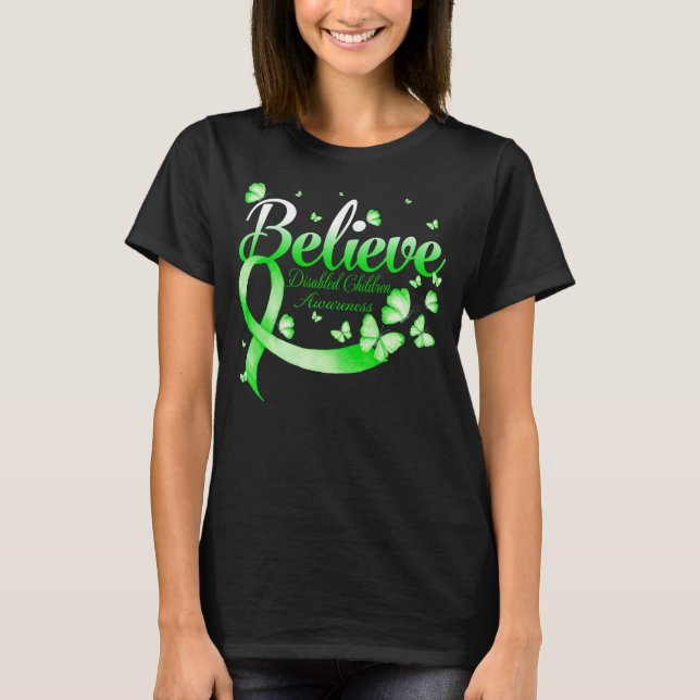 Camiseta Acredite na borboleta infantil incapacitada (Frente)