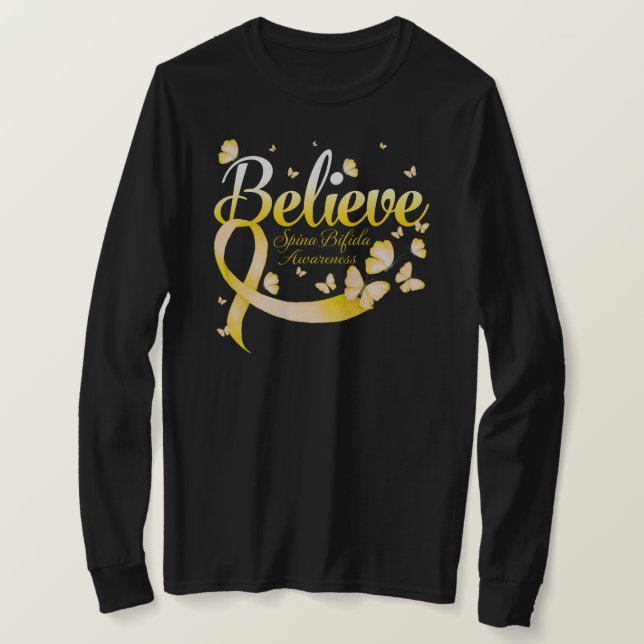 Camiseta Acredite na borboleta SPINA BIFIDA (Frente do Design)