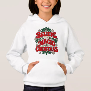 Camiseta Acredite Na Magia da Camisola de Natal para Crianç