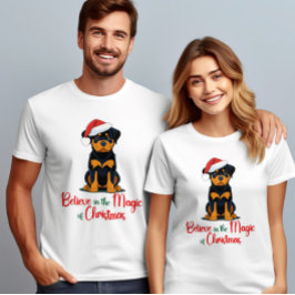 Camiseta Acredite na magia do Cachorro de Natal