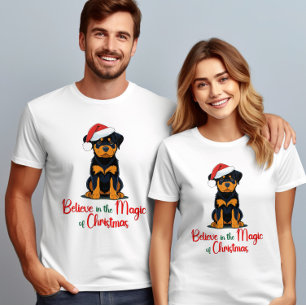 Camiseta Acredite na magia do Cachorro de Natal