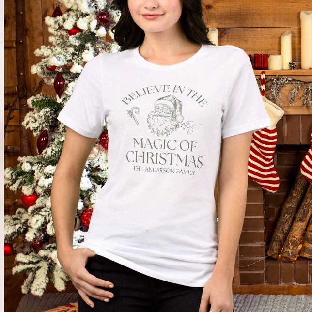 Camiseta Acredite Na Magia Do Natal Verde (Criador carregado)