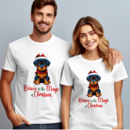 Camiseta Acredite na magia dos Papais noeis de Natal Cachor