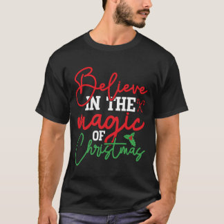 Camiseta Acredite na magia dos presentes de Natal