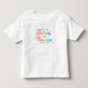 Camiseta Acredite na tipografia do Arco-Íris Amanhã