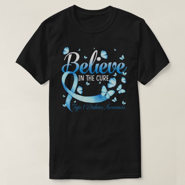 Camiseta Acredite No Bumbum De Consciência Da Diabetes Tipo (Frente do Design)