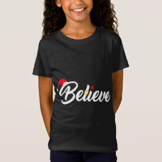 Camiseta Acredite no Feliz Natal Santa Hat Christian