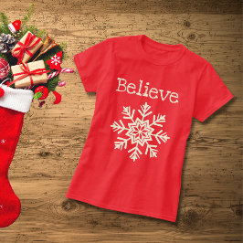Camiseta Acredite no Natal do Floco de Neve