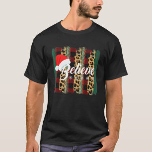 Camiseta Acredite no Papai Noel do Natal Chapéu Estampa de 