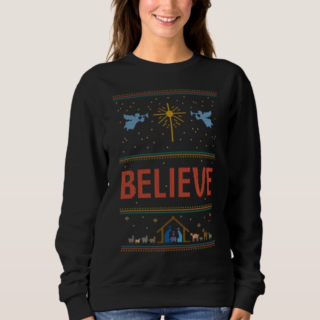 Camiseta ACREDITE O FELIZ Velho Vadio de Natal Jesus Cristo (Frente)